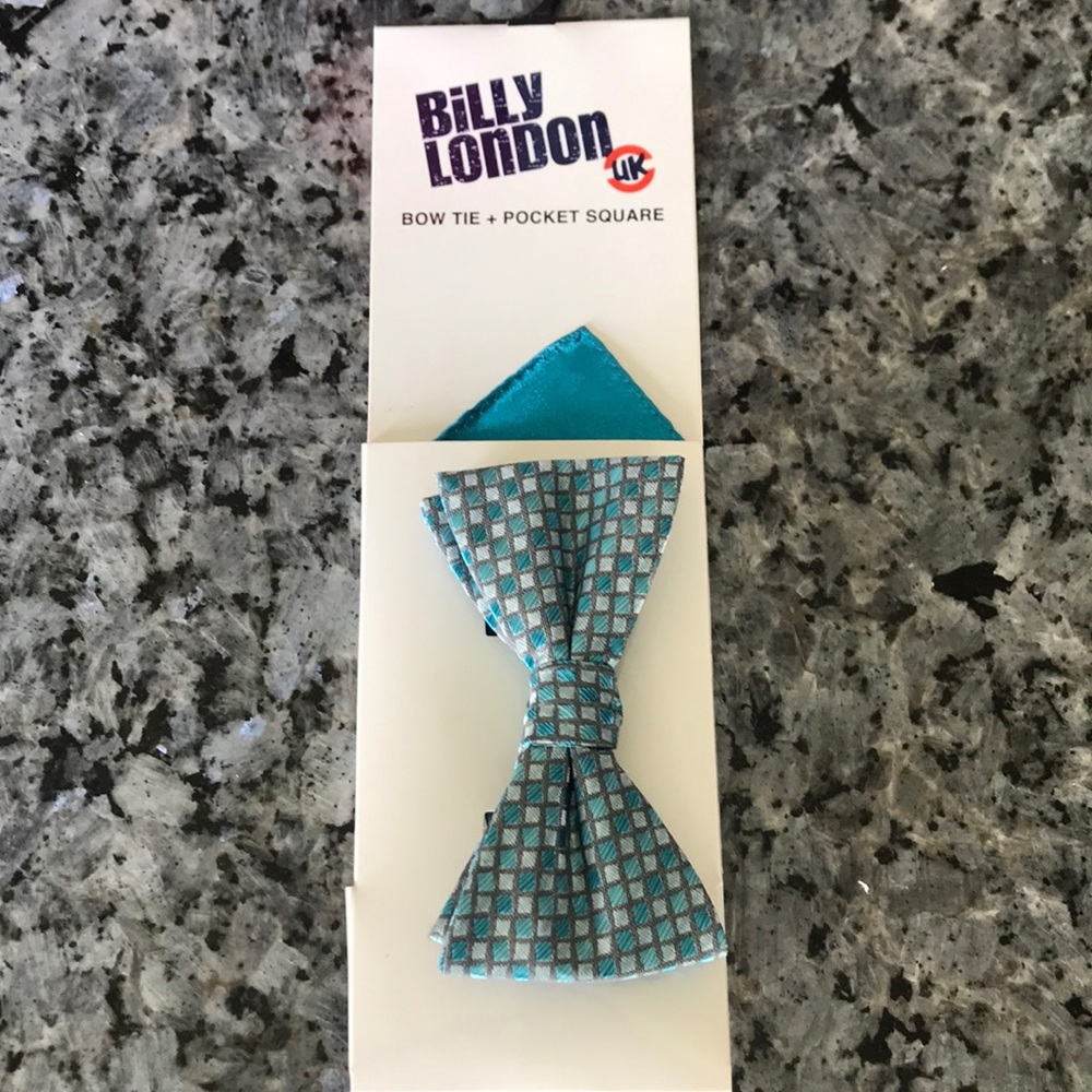 Billy London bow tie and pocket square New